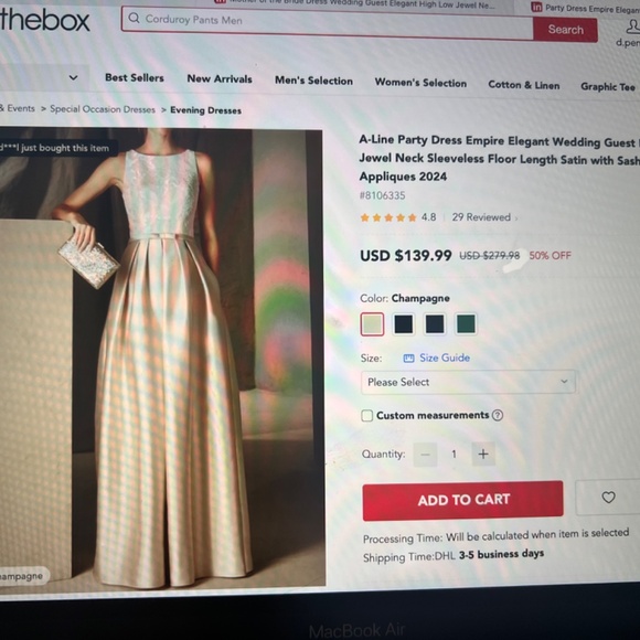 Mother of the Groom Dress A-Line Empire Elegant Wedding Guest Form Evening Dress - Picture 2 of 9